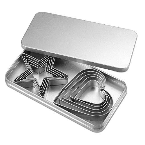 10pcs Cookie Cutters Set Stainless Steel Biscuit Cutter Love Heart Shape And Sta