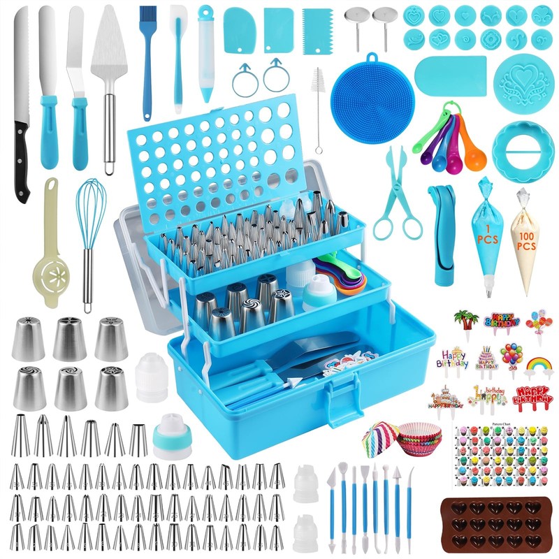 366 Pcs Cake Decorating Tools Supplies Kit With Storage box,Dessert Piping Sy…