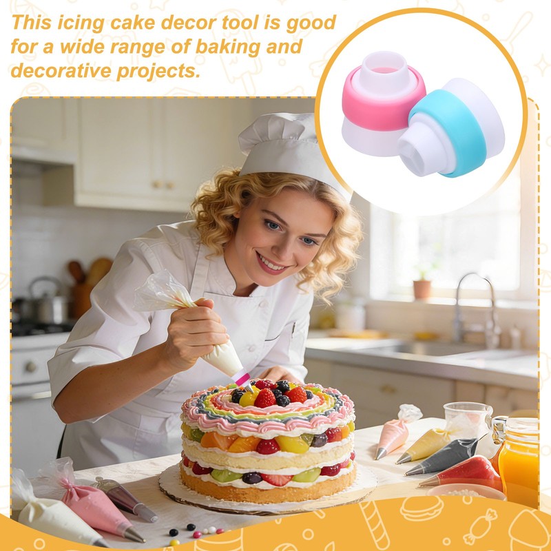 4 Plastic Piping Tips with Couplers 3 and 1 Color for Russian, Purple gallery