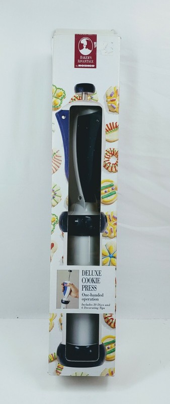 Baker’s Advantage By Roshco Deluxe One Handed Operation Cookie Press – Brand New