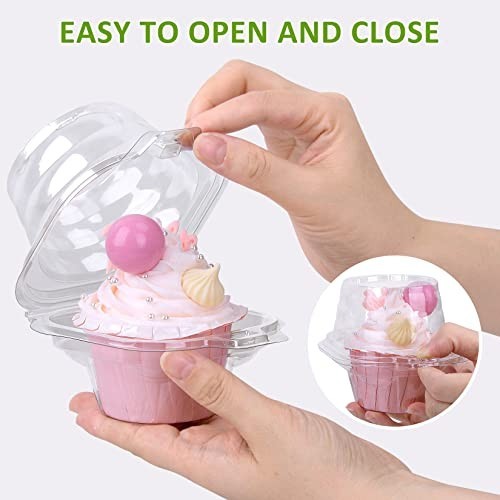 50 Pack Individual Cupcake Boxes - Stackable Plastic Holders for Muffins & Treat gallery