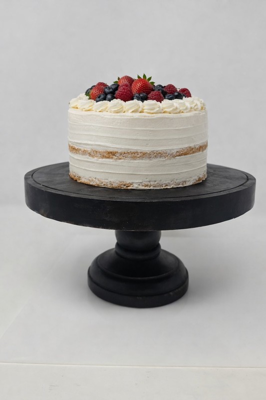 Wooden Cake Stand 9.9″ Wide Farmhouse Rustic
