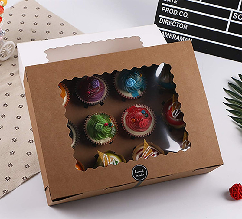 20 Pack Cupcake Boxes 12 Counts Dozen Cupcake Containers with Window & Insert gallery