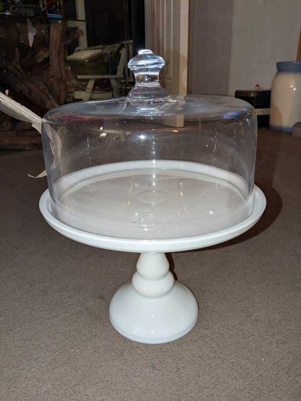 The Pioneer Woman Timeless Beauty 10" Cake Stand & Glass Dome Rare New In Box gallery