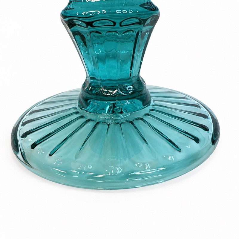 Retired Pioneer Woman Cassie Cake Stand Embossed Glass Plate Teal 10” Inches gallery