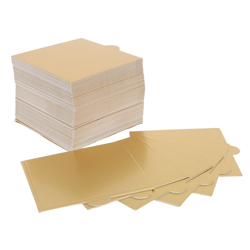 200pcs Square Cake Boards: 3.5″ Cardboard Dessert Display Base – Bakery Drum