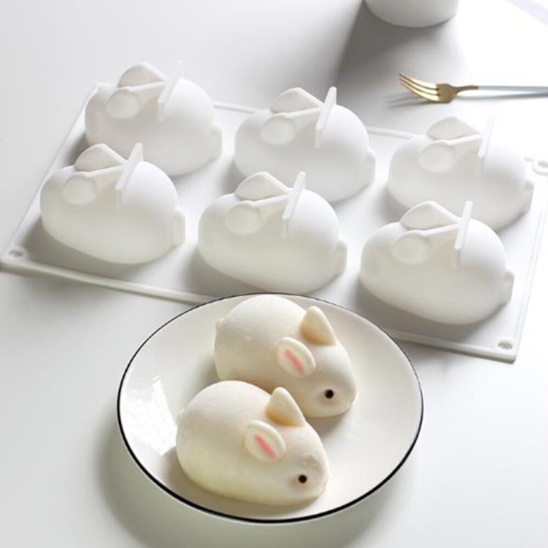6Hole Silicone Mold 3D Rabbit Shape Cake Mold Mousse Dessert Molds Bakings gallery