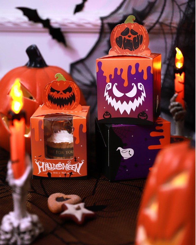 Halloween Individual Cupcake Boxes Cupcake Holders Disposable 25pcs Single Cu... gallery