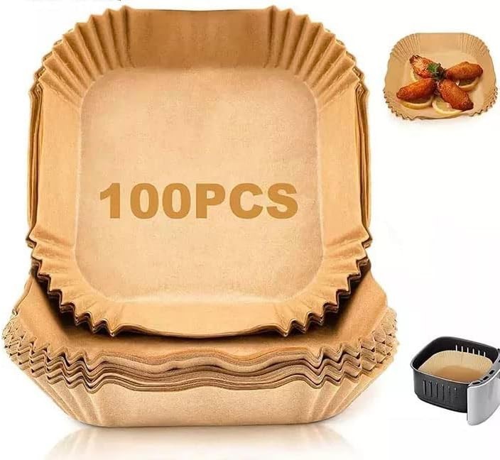 Air Fryer Liners Disposable, 100Pcs 8 Inch Airfryer Paper Liners,