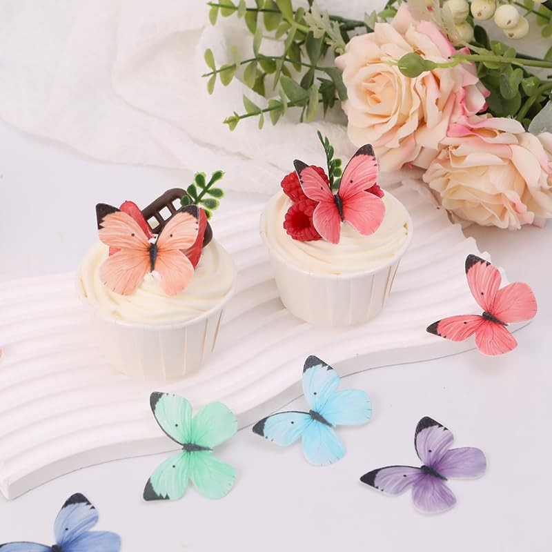 50Pcs Edible Butterflies for Cake Decorating Small Pastel Colorful Butterfly Cak gallery