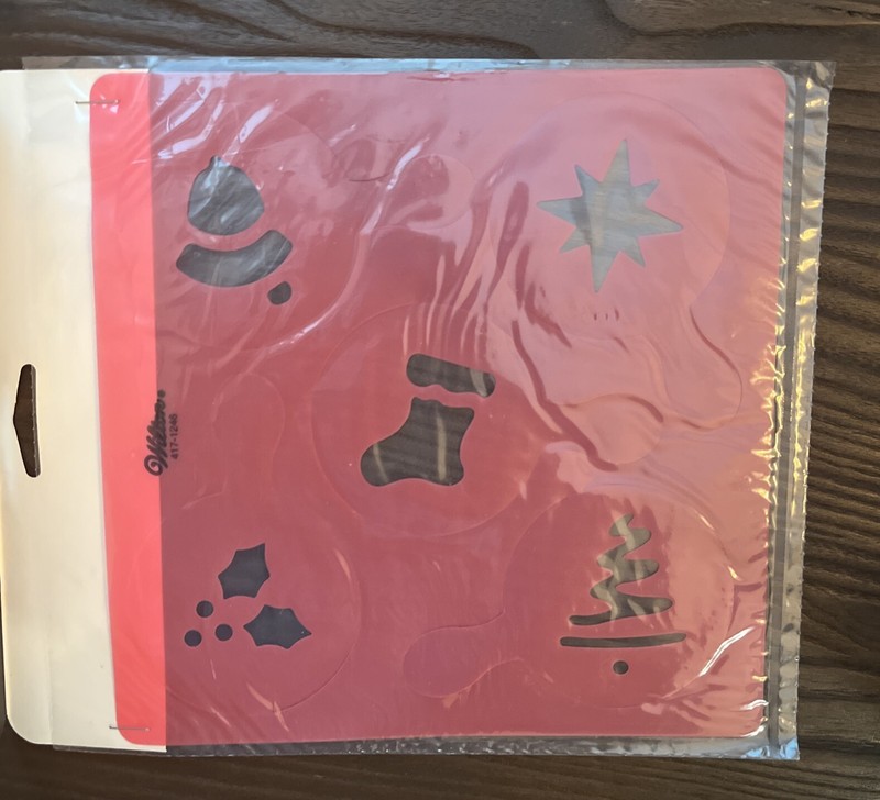 Vintage Wilton Christmas Stencils Holiday Cupcake And Cookie Or Coffee Decor NEW gallery