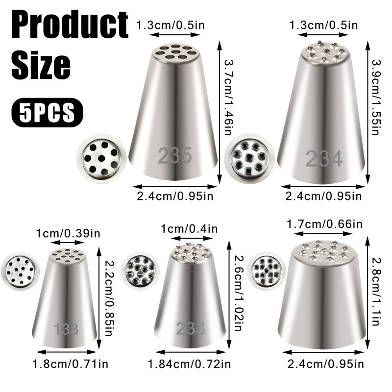 5 PCS Grass Piping Tip Stainless Steel Icing Cake Decorating Frosting Baking gallery