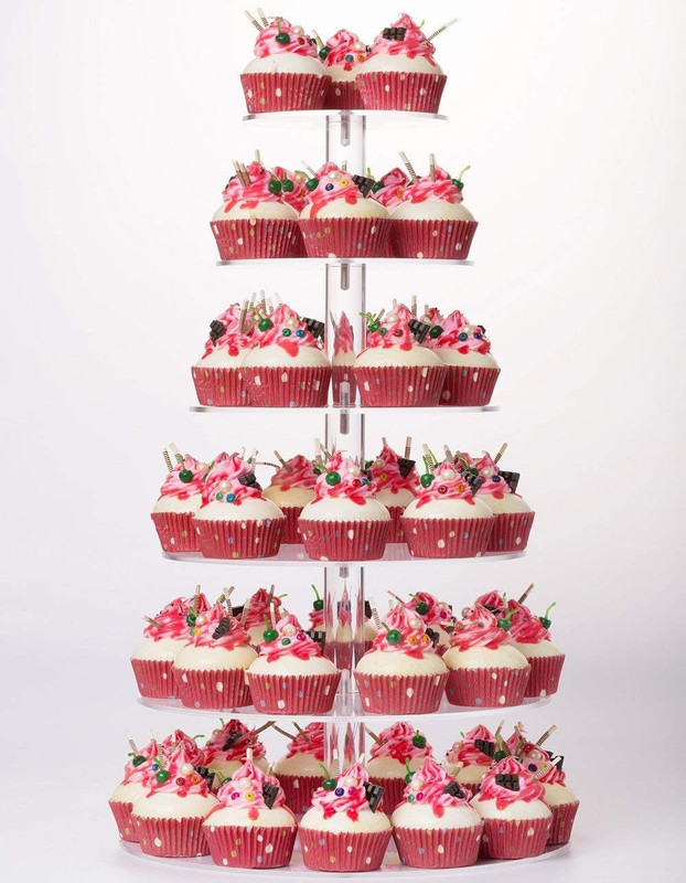 Cupcake Stand, 6 Tier Large Cupcake Tower Display, round Cupcake Holder, Acrylic gallery