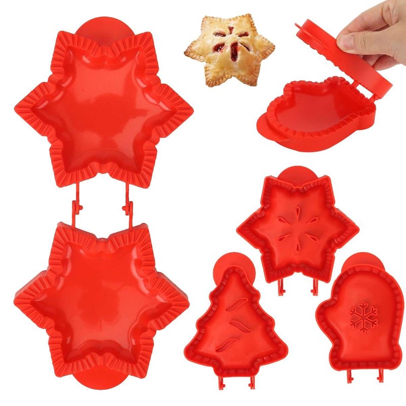 Christmas Plastic Mini Pie Maker Pocket Pie Mold Pie-Crust Mold Dough Press Tool
