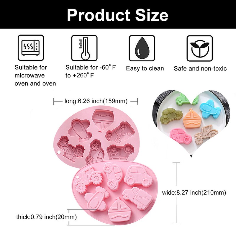 2x Silicone Airplane Truck Car Mold DIY for Chocolate Cookies Soap Baking Making gallery