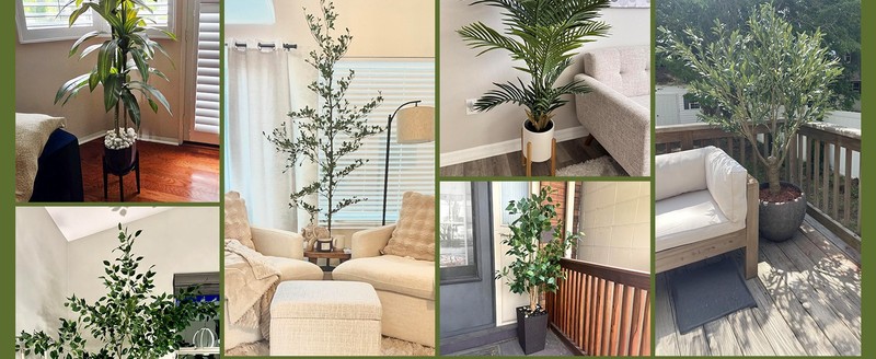 Artificial Olive Tree 7ft, Tall Faux Olive Trees with Planter, gallery