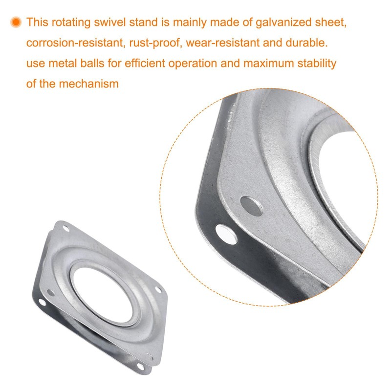 2.7 Inch Metal Turntable 360 Degree Stand Silver 2pcs gallery