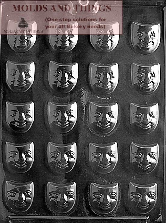 Jewish assortment happy purim face Chocolate Candy Mold-2 mold