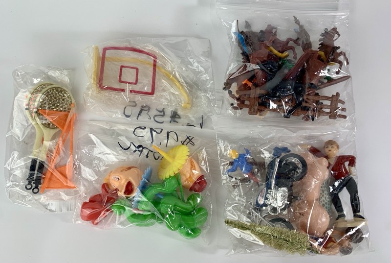 Vintage Assorted Cake Topper Lot – Clowns, Sports, Cowboys, Motorcycle, more!