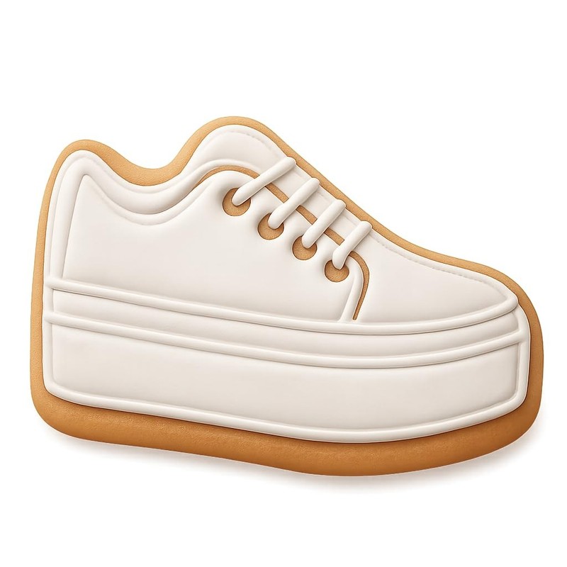 Glittery Platform Sneaker Cookie Cutter & Stamp, Fondant & Clay - 4x2.8 gallery