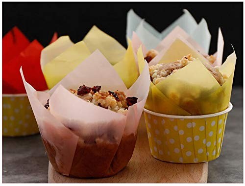 200 PCS Tulip Cupcake Liner Baking Cups Paper Cupcake and Muffin Baking Cups ... gallery