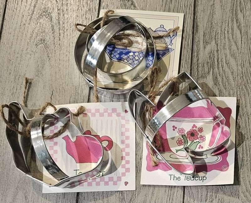 3pc Set Tea Party Themed Ann Clark Cookie Cutters – Teapot, Teacup, Biscuits