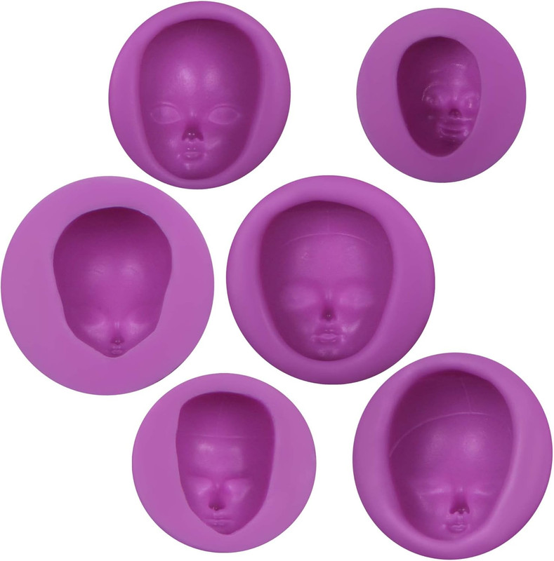 Face Silicone Fondant Molds, 6 Packs Baby Face Chocolate Silicone Molds for Poly gallery