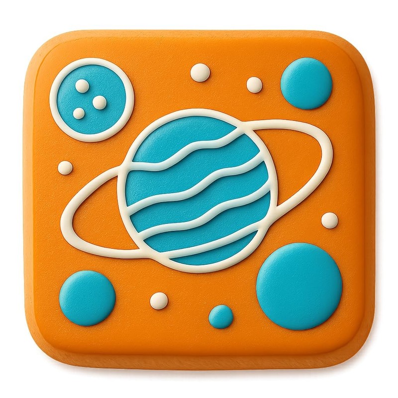 Orbiting Moons Planets Cookie Cutter & Stamp, Fondant & Clay - 4x4 gallery