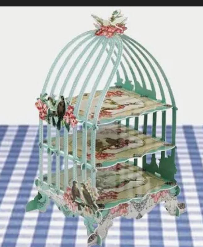 3 Tiered Treat Stand Celebrate It Cardboard Shabby Chic Birdcage Design gallery