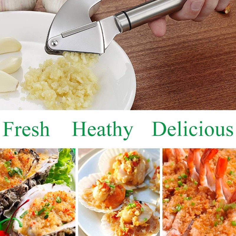 Sunkuka Premium Garlic Press Set - Large Capacity Stainless Steel gallery