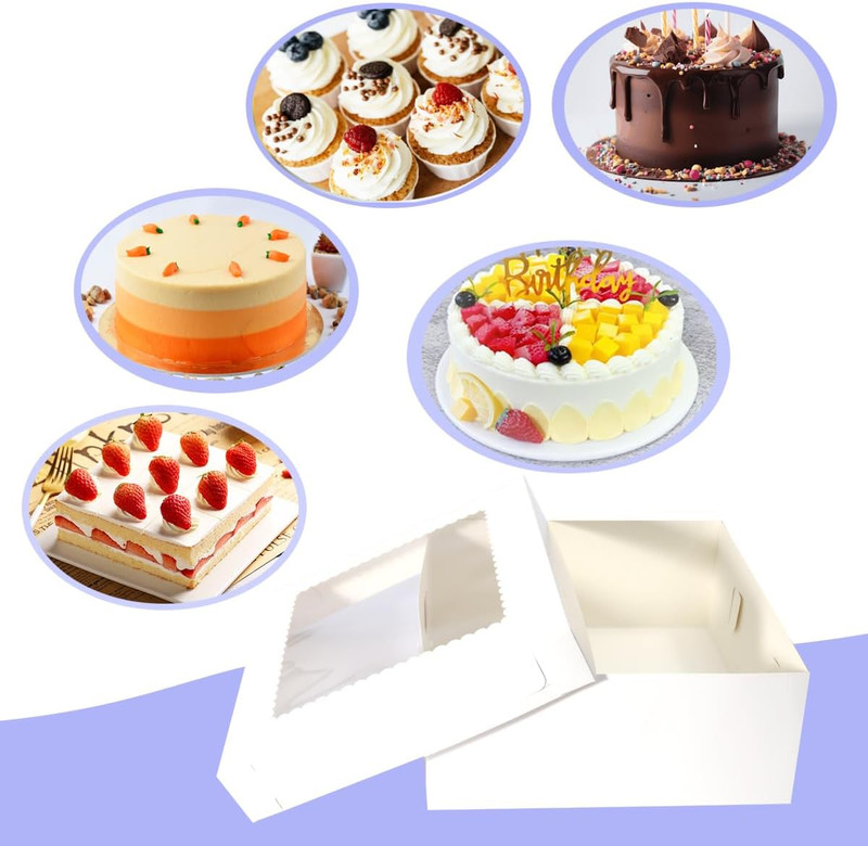 Cake Boxes with Window 14X14X6 Inch 10 Pack,Wedding Cake Boxes,Large Cake Carrie gallery