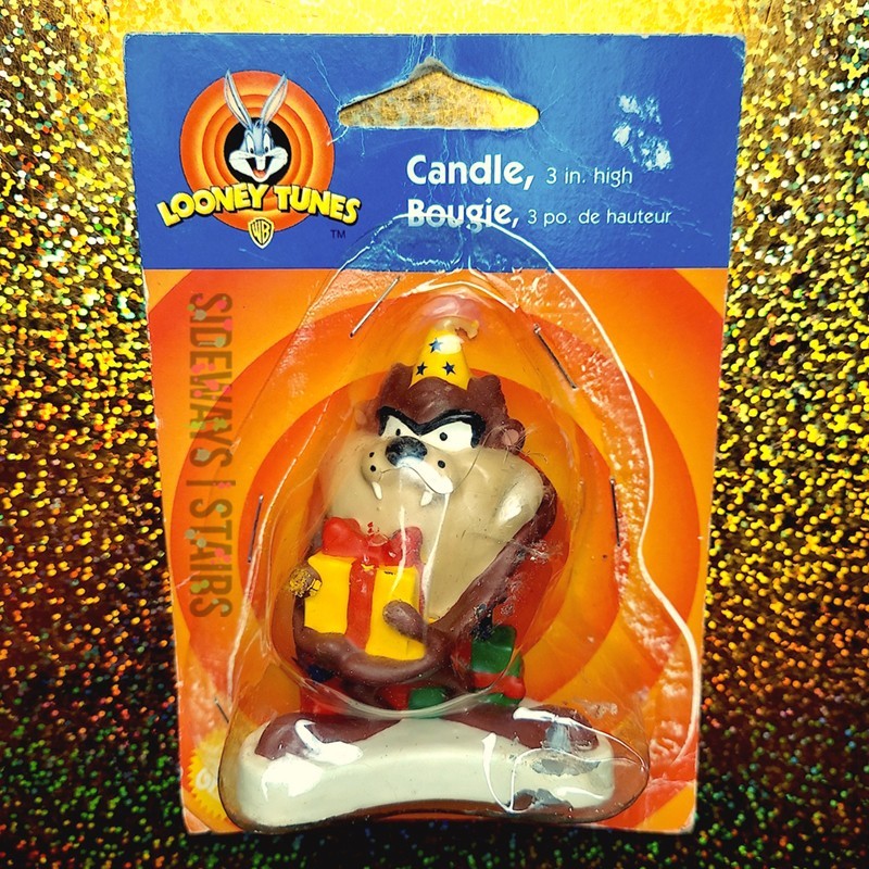 1999 LOONEY TUNES TAZ BIRTHDAY CANDLE Cake Topper 1995 Tasmanian Devil fun RARE