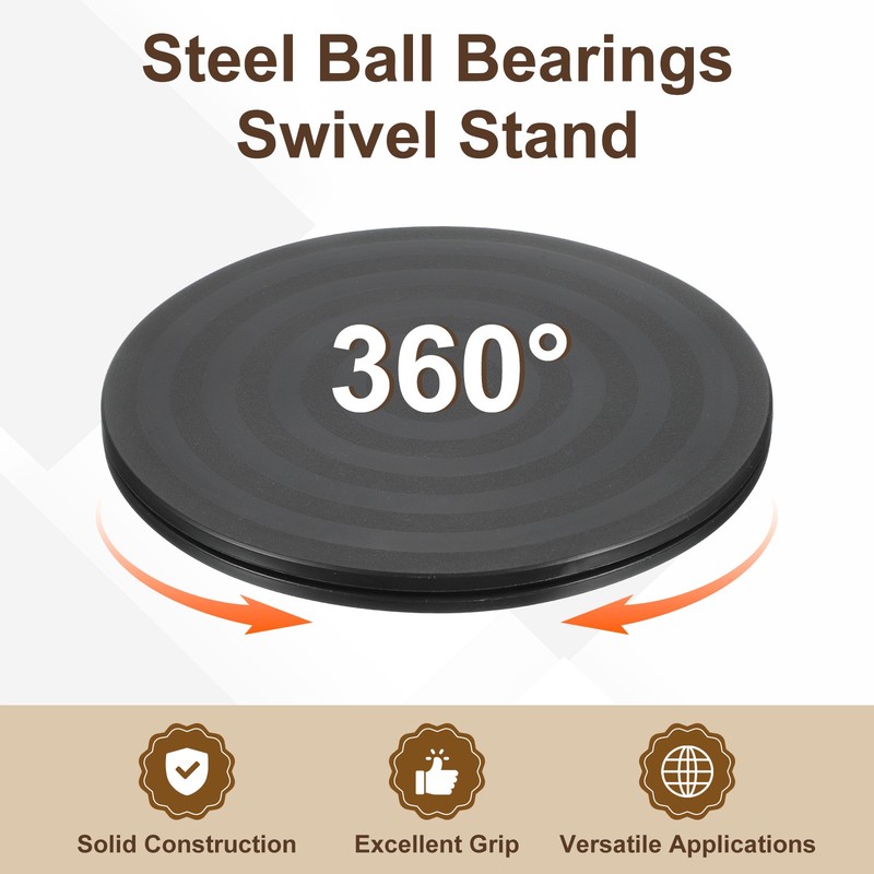 2Pcs 8inch Rotating Swivel Stand with Steel Ball Bearings Rotating Plate, Black gallery