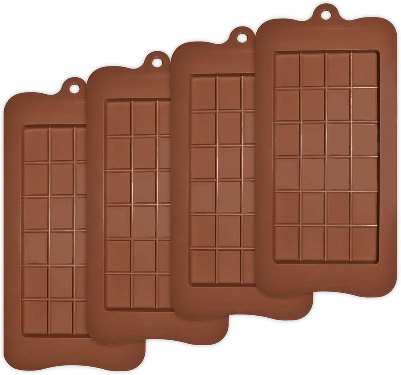 Break-Apart Chocolate Molds, Set of 4 Packs Grade Non-Stick Silicone Protein an