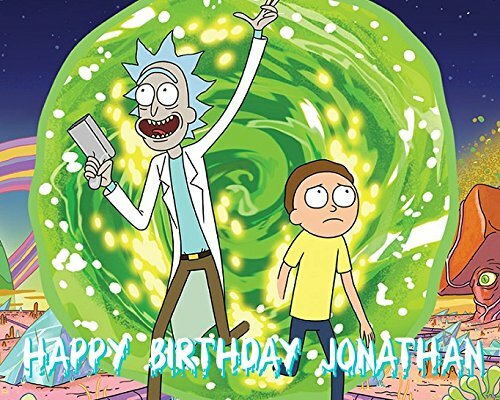 RICK & MORTY Image Photo Cake Topper Sheet Birthday Party