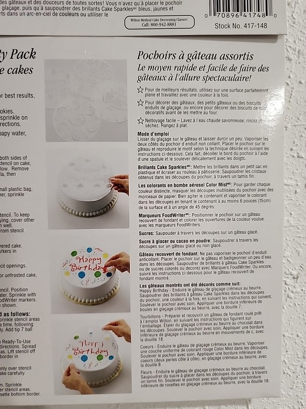 WILTON Cake Stencils Variety Pack of 4 Stock #417-148 NIP gallery