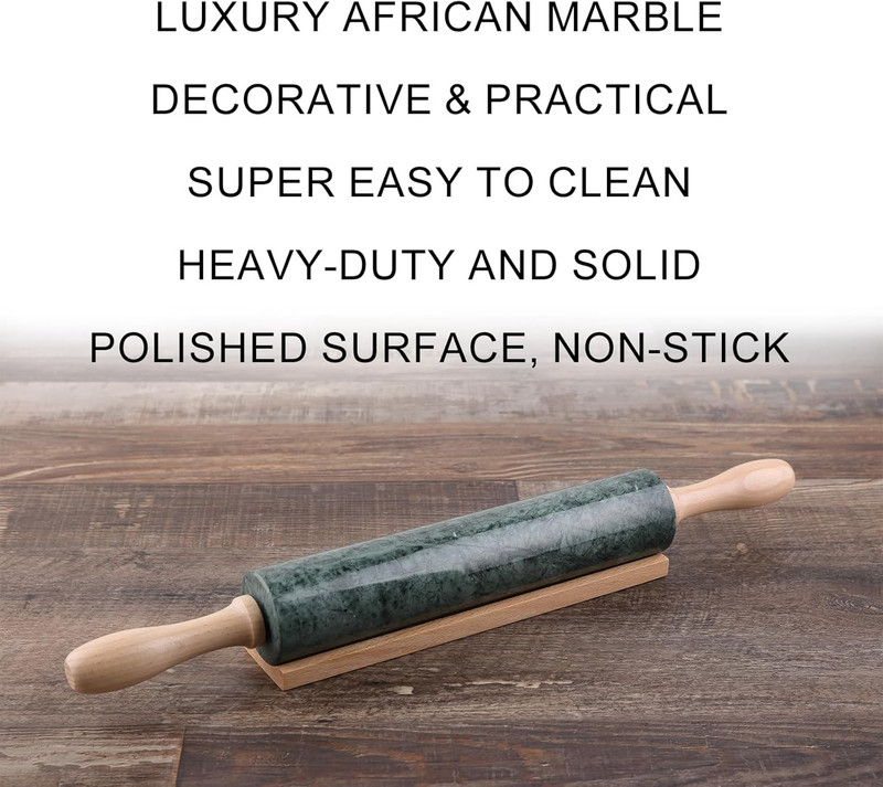 Marble Rolling Pin, Non-Stick Stone Dough Roller, Rolling Pin for Baking,Pasta, gallery