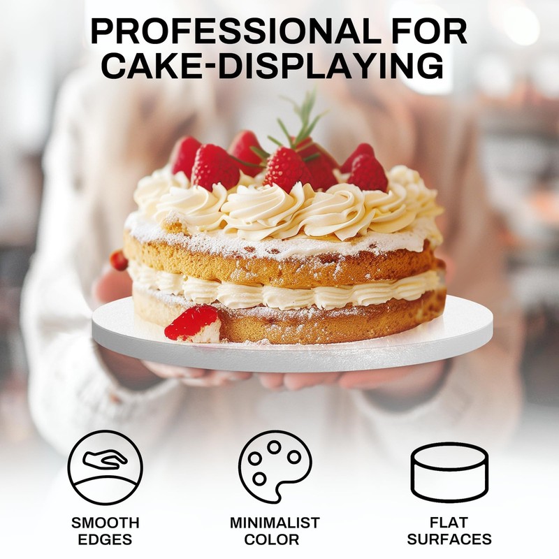 4 Pack 8 Inch Greaseproof Cake Drums Round Solid Cakes Boards Drum Pressurepr... gallery
