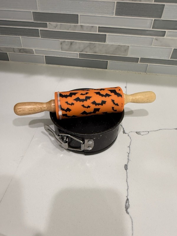 Halloween Rolling Pin Springerle Cookie mold Clay Baking Stamp