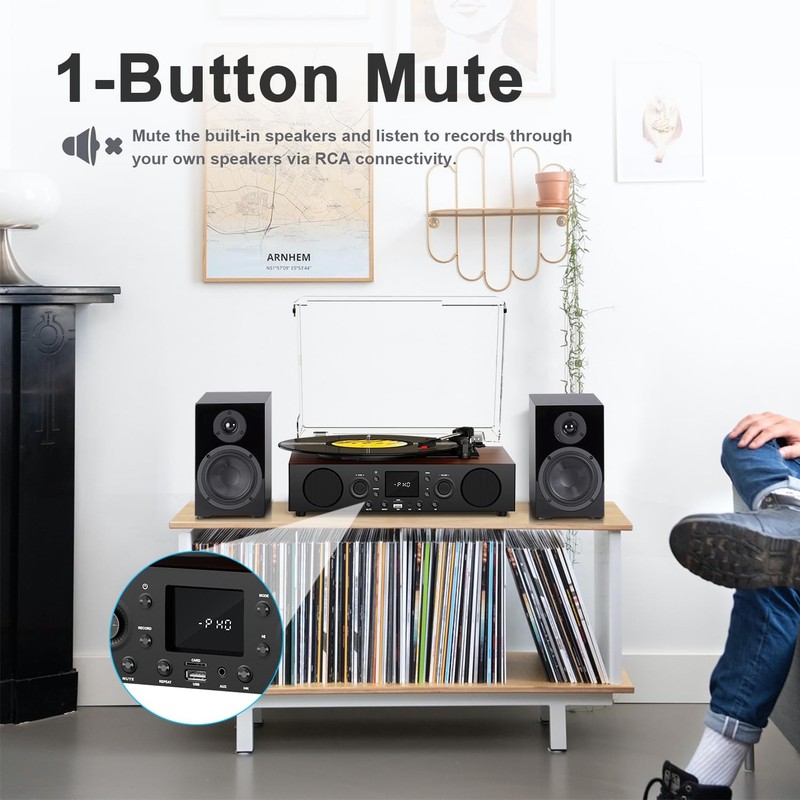Jungle Monster Vinyl Record Player Built-In Speakerbluetooth Turntable Usb gallery