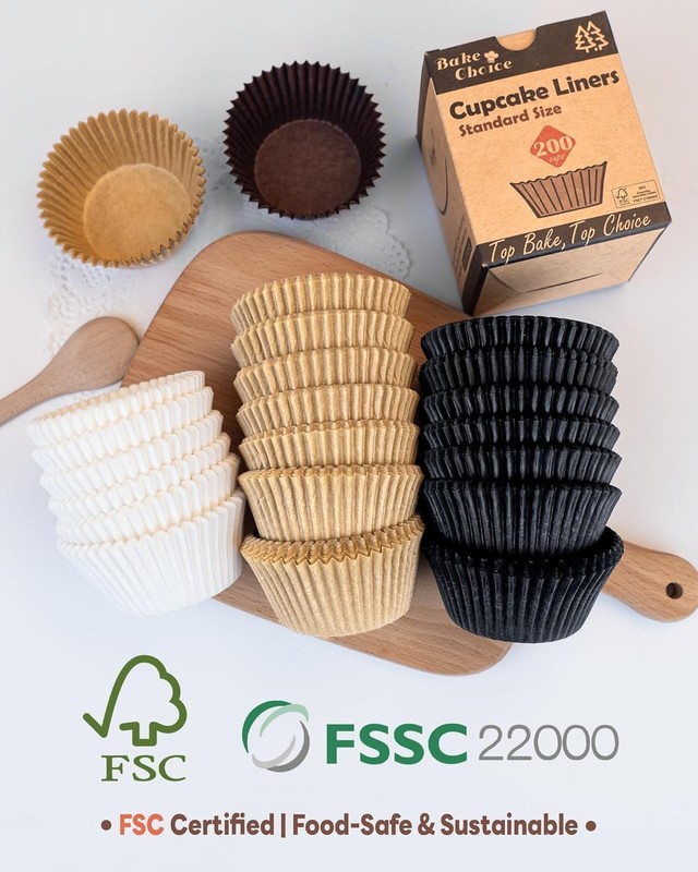 Non-stick 200pcs Standard Cupcake Liners for Baking, Natural, Food-grade Cupc... gallery