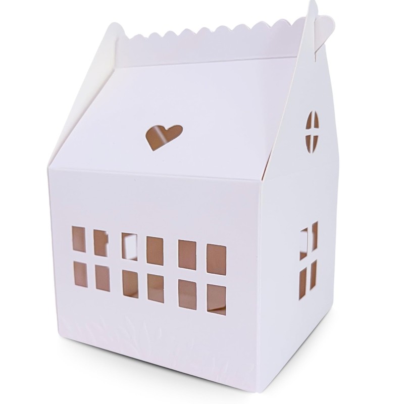 30 Pcs Cottage House Cookie Boxes with Window & Business , White, 4 x 4 x 6 i…