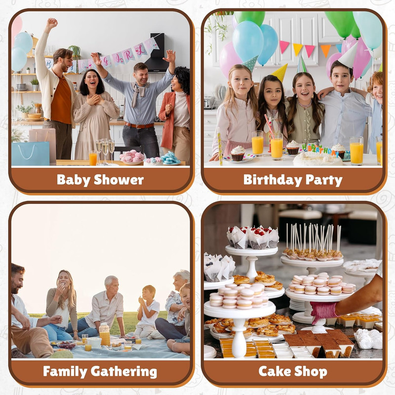RYDDOY 4 Pack Cupcake Boxes, Hold 12 Standard Cupcakes, Cupcake Containers with gallery