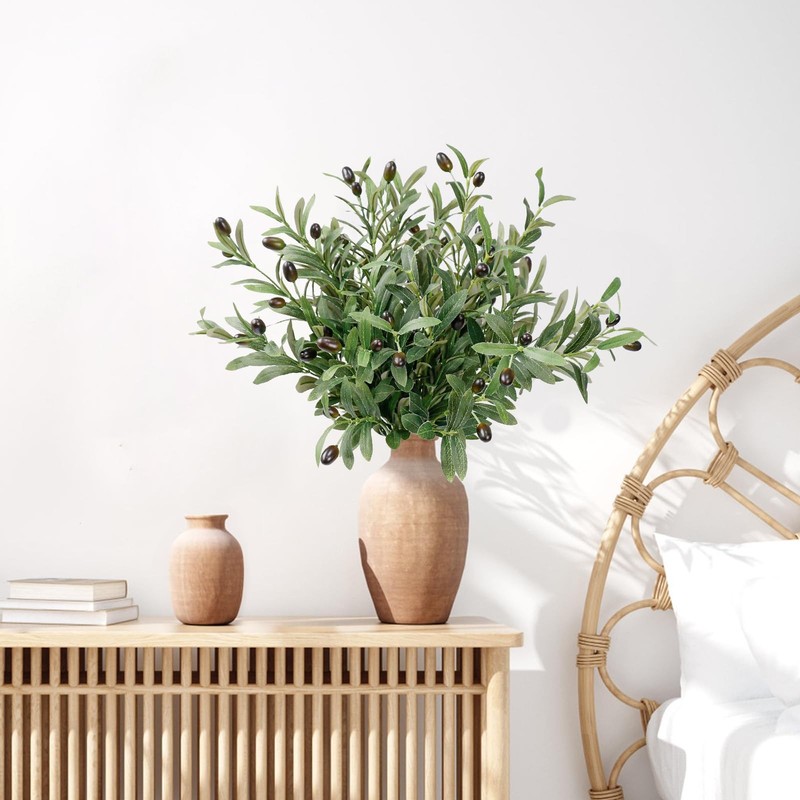 Leftover 12PCS 18Inch Faux Olive Branches for Vase,Artificia Tree Branches,Fake gallery