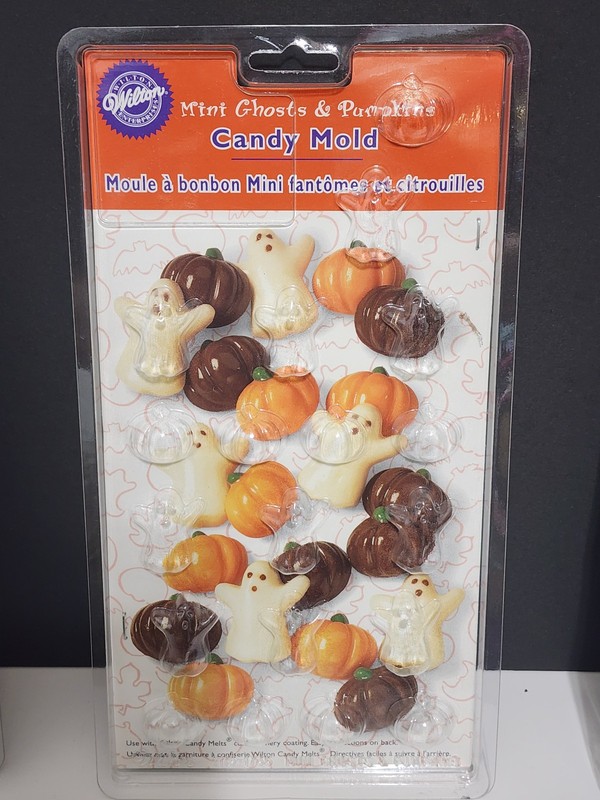 Wilton~MINI GHOSTS & PUMPKINS Candy Mold, Cupcake Toppers #2115-1735 NEW gallery