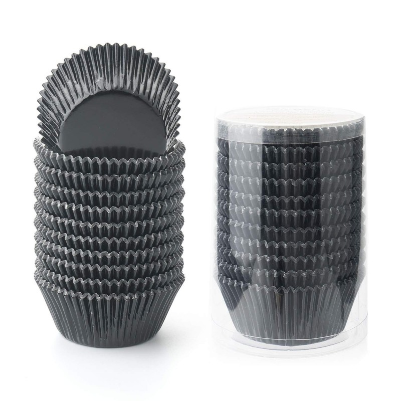 200-Count Standard Black Foil Cupcake Liners Muffin Wrappers for Baking Party gallery