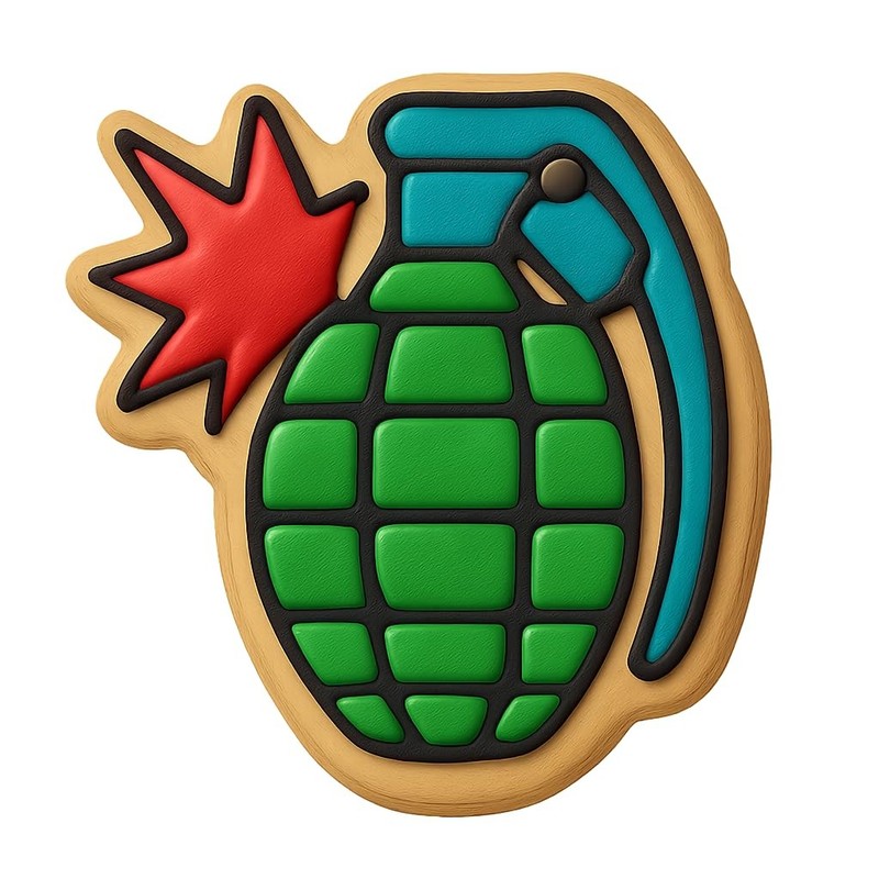 Exploding Grenade Cookie Cutter & Stamp, Fondant & Clay Cutter - 3.6x4" gallery