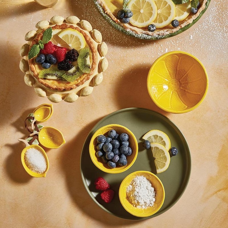 Lemon Ceramic Cake Stand Small Tabletop Pedestal Dessert Holder 6.25" Diameter x gallery