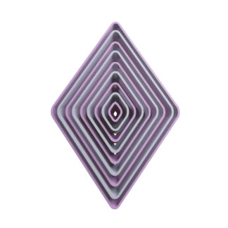Set of 9 Rhombus Rounded Corners Cookie Cutter