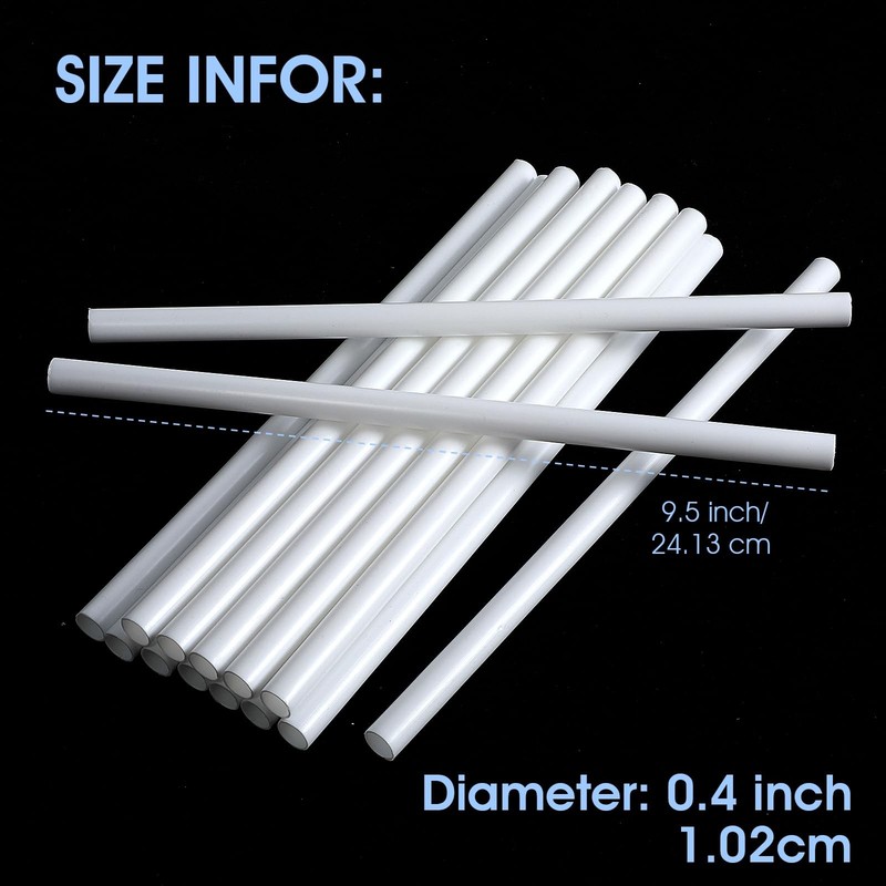 150 PCS White Plastic Cake Dowel Rods Tiered Support 0.4x9.5 Inch Straws gallery